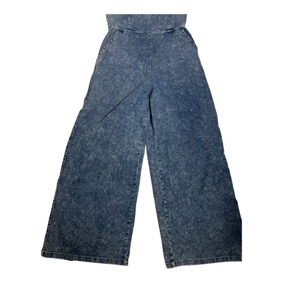 Azoe Chambray Jumpsuit Romper Playsuit Denim Look Soft Comfy Boho Western S - Picture 2 of 7